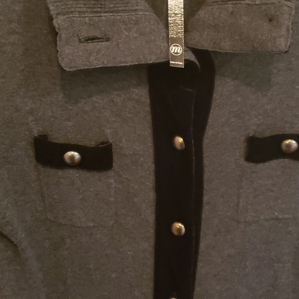 Kensie long button down Cardigan grey sweater